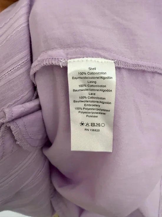 Allison New York Lavender Embroidered Lace Mini Dress Boho Cottagecore NWT Small - Picture 6 of 10